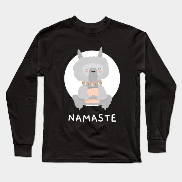 Namaste cute yoga Long Sleeve T-Shirt by Motivation King